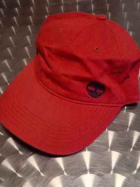 Timberland Crimson Adjustable Baseball Cap with Embroidered Logo